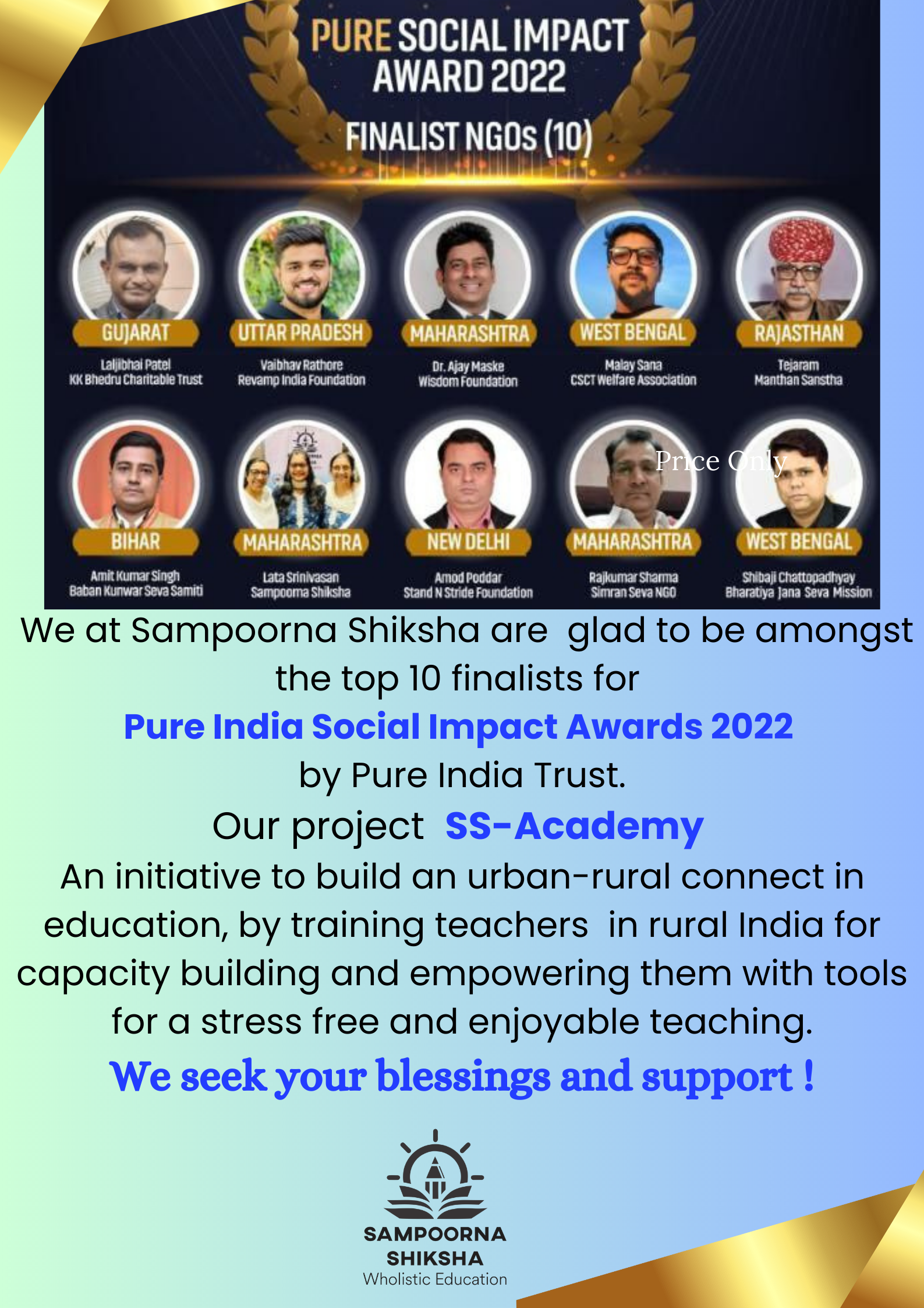 Delhi calling…. Pure India Social Impact Awards 2022