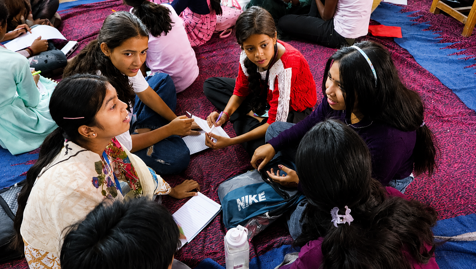 Students using computers